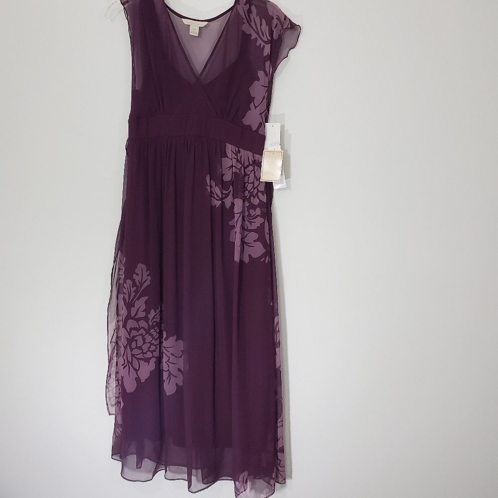 NWT Jonathan Martin eggplant Purple flower dress, Size 6